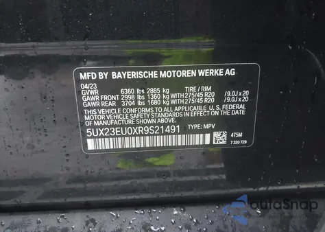 2024 BMW X5 xDrive40I from USA, damaged, VIN 5UX23EU0XR9S21491